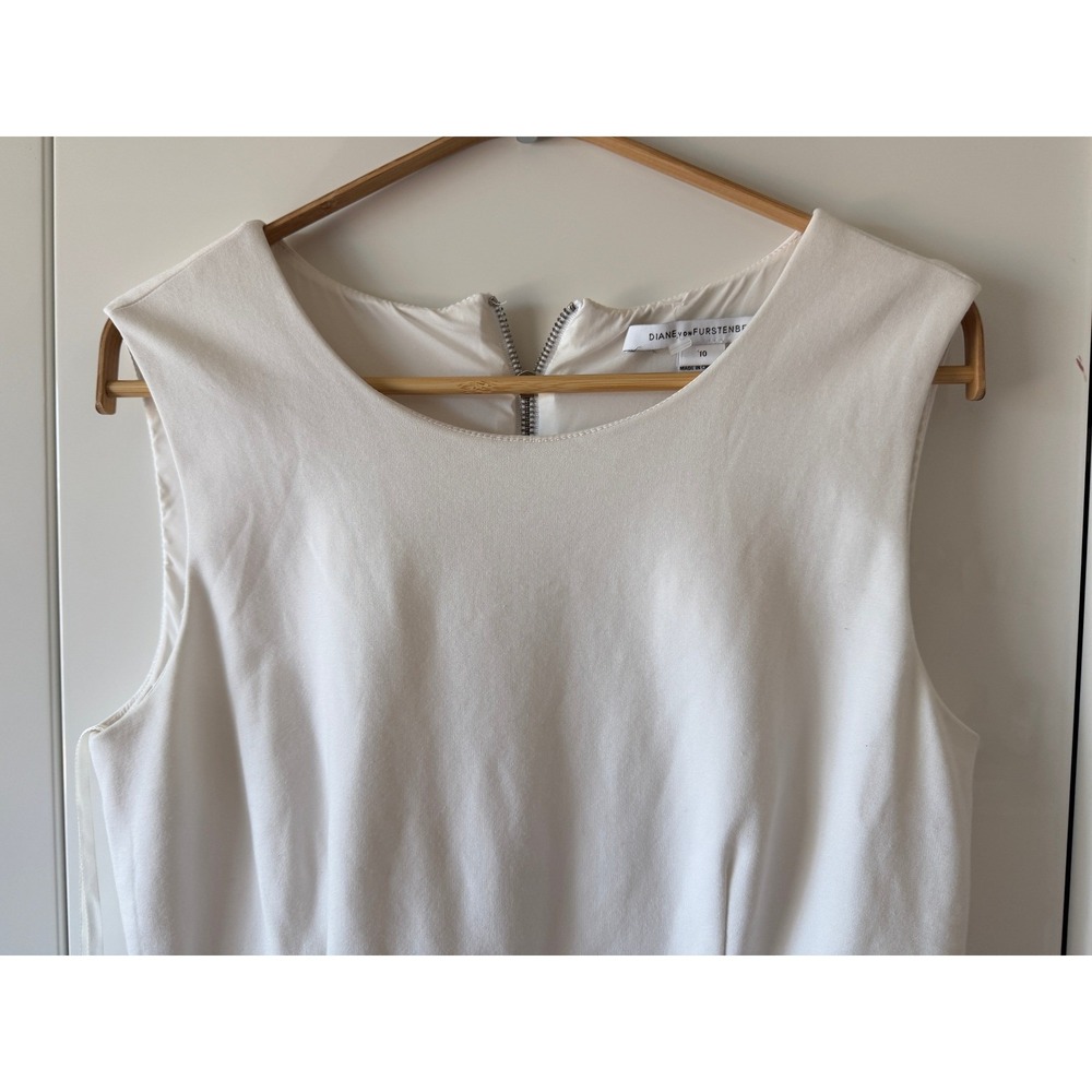 Diane Von Furstenberg White Mini Carpreena Dress Sz 10 AS-IS - Picture 2 of 12